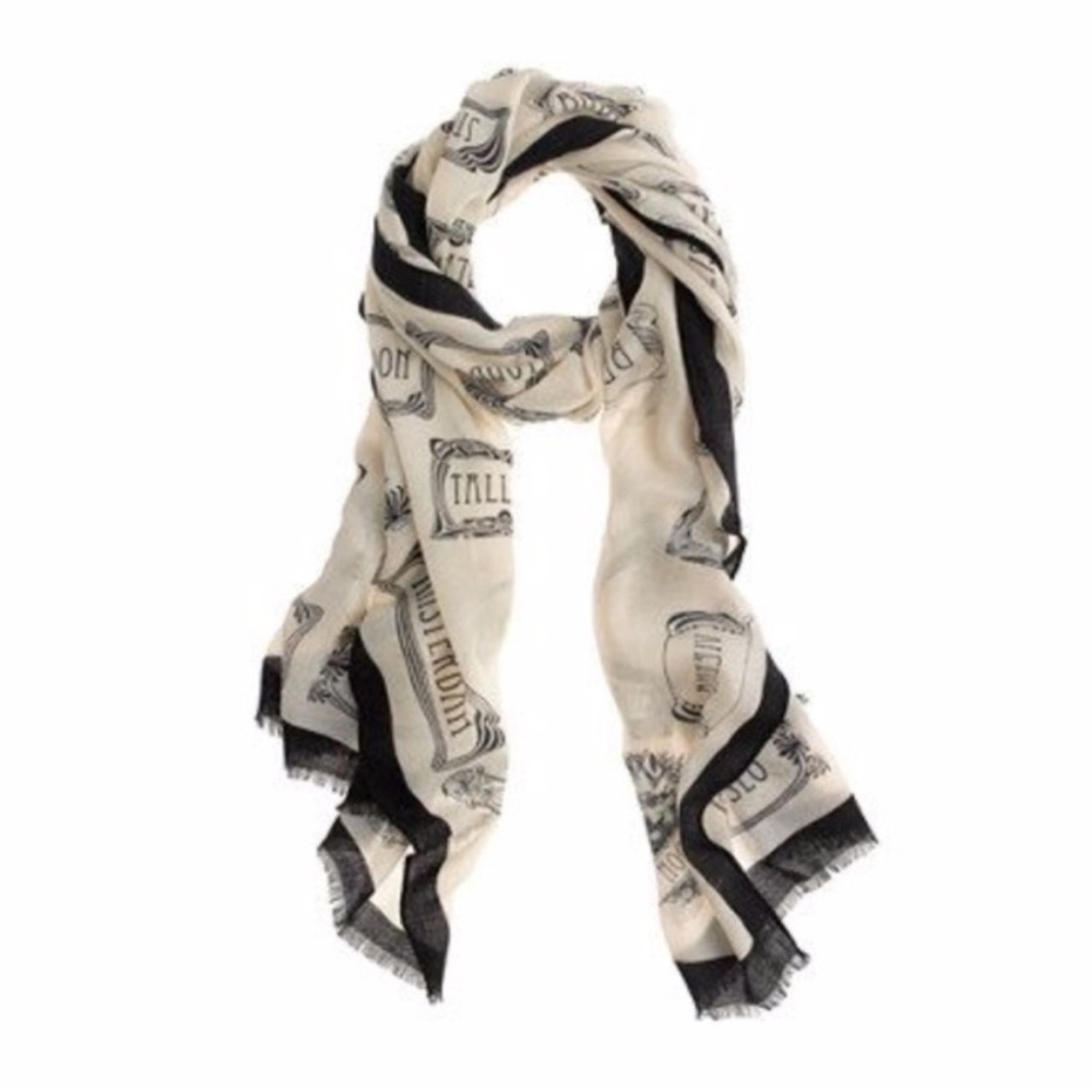 Jcrew NWT collection noveau Europian cities 100% wool scarf luxurious feel